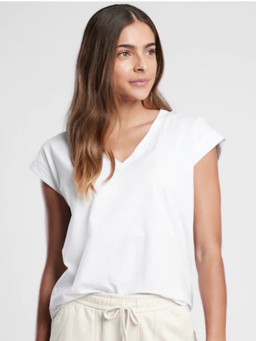 Athleta Avenue Tee White Short Sleeve Size XS